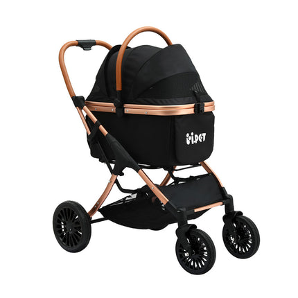 i.Pet Pet Dog Stroller Pram Large Cat Carrier Travel Pushchair Foldable 4 Wheels.