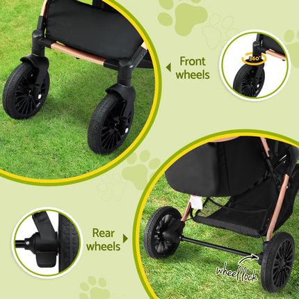 i.Pet Pet Dog Stroller Pram Large Cat Carrier Travel Pushchair Foldable 4 Wheels.