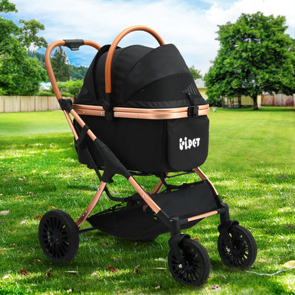 i.Pet Pet Dog Stroller Pram Large Cat Carrier Travel Pushchair Foldable 4 Wheels.