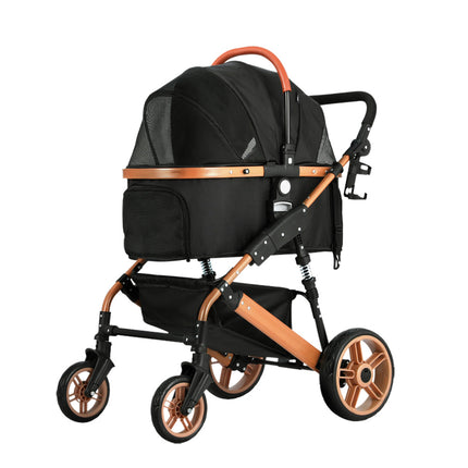 i.Pet Pet Stroller Dog Pram Large Cat Carrier Travel Foldable Pushchair 4 Wheels.