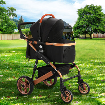 i.Pet Pet Stroller Dog Pram Large Cat Carrier Travel Foldable Pushchair 4 Wheels.