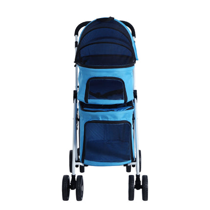 i.Pet Pet Stroller Dog Pram Large Cat Carrier Travel Foldable 4 Wheels Double.