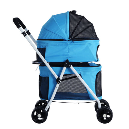 i.Pet Pet Stroller Dog Pram Large Cat Carrier Travel Foldable 4 Wheels Double.