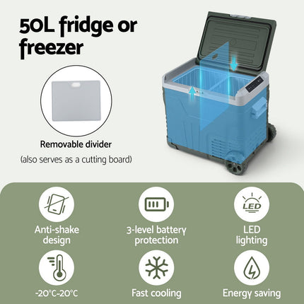 Portable Fridge 50L Camping Bar Fridges Freezer 12V/24V/240V.