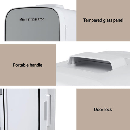 Glacio Mini Fridge Portable White Electric Cooler Warmer 12V 220V.