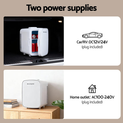 Glacio Mini Fridge Portable White Electric Cooler Warmer 12V 220V.