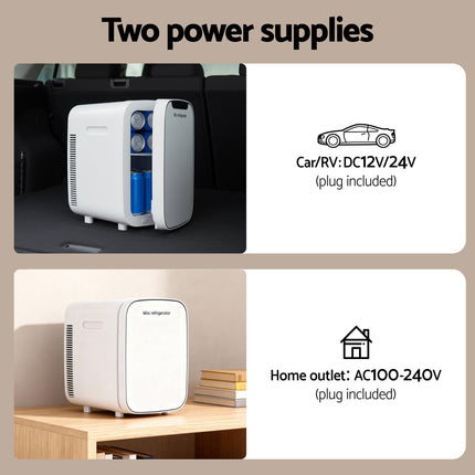 Glacio Mini Fridge Portable White Electric Cooler Warmer Car Office 12V 220V.