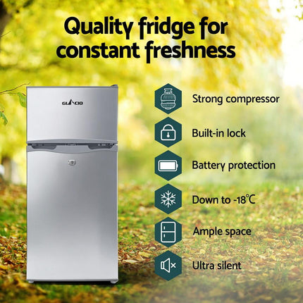 Glacio 100L Portable Fridge Freezer Bar Upright 12V/24V/240V Camping Caravan.