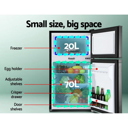 Glacio 90L Portable Fridge Freezer Bar Upright 12V/24V/240V Camping Caravan.