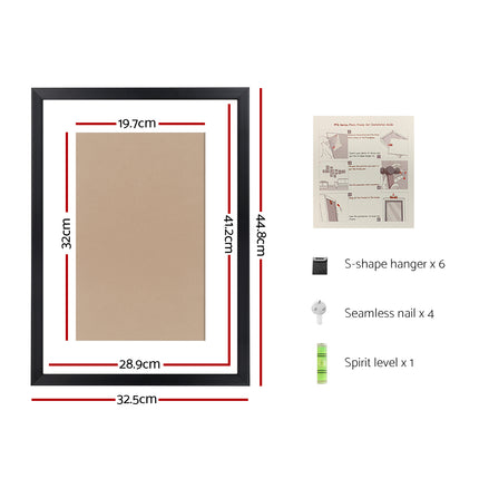 3 PCS Photo Frame Wall Set A3 Picture Home Decor Art Gift Present Black.
