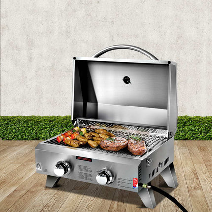 Grillz Portable Gas BBQ Grill 2 Burners.