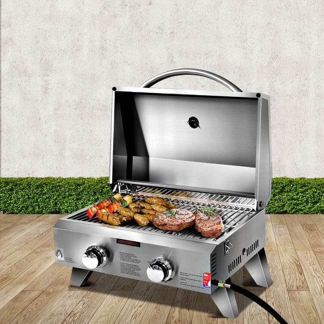 Grillz Portable Gas BBQ Grill 2 Burners.