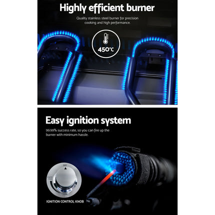 Grillz Portable Gas BBQ Grill 2 Burners.