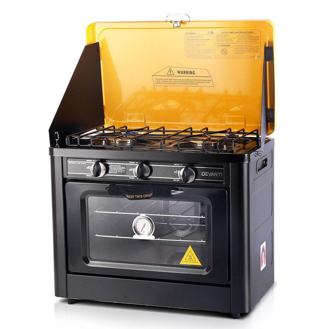Devanti Portable Gas Oven LPG Black.