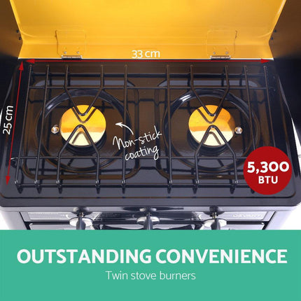 Devanti Portable Gas Oven LPG Black.