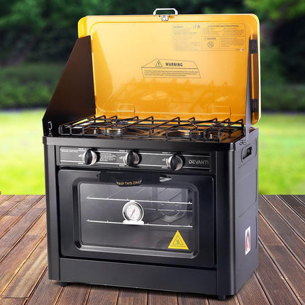 Devanti Portable Gas Oven LPG Black.