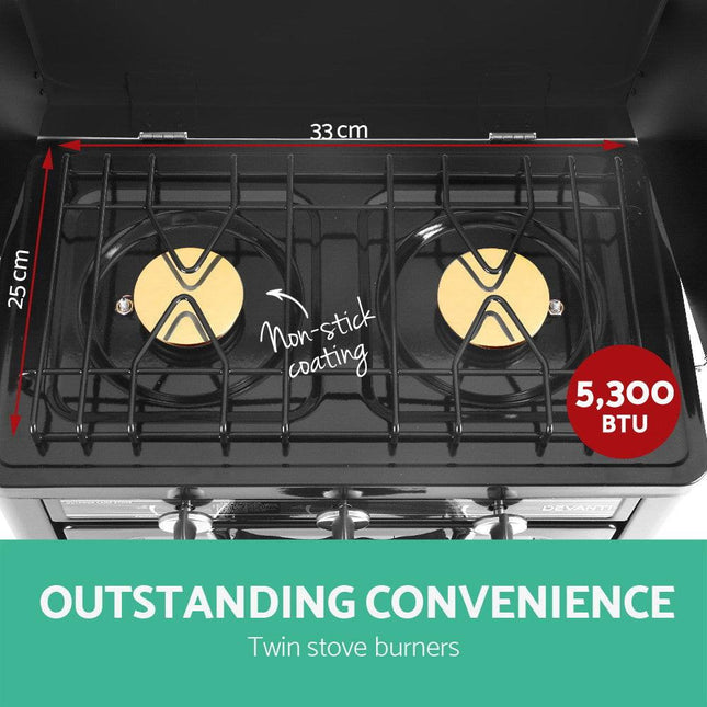 Devanti Portable Gas Oven LPG Silver.