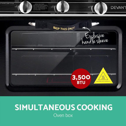 Devanti Portable Gas Oven LPG Silver.