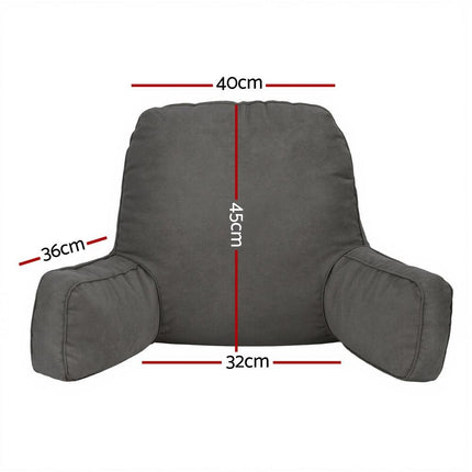 Giselle Reading Pillow Back Rest Lumbar Support Cushion Grey.