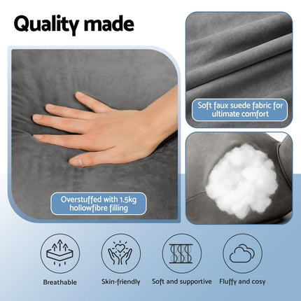 Giselle Reading Pillow Back Rest Lumbar Support Cushion Grey.
