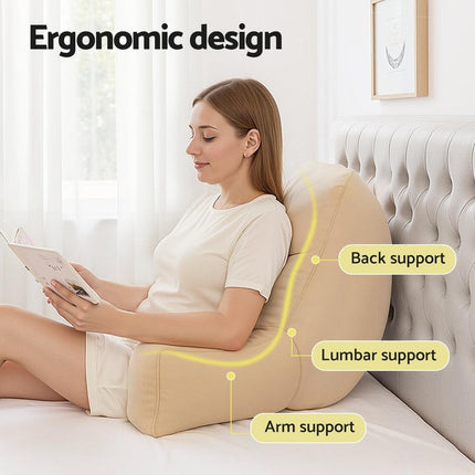 Giselle Reading Pillow Back Rest Lumbar Support Cushion Oatmeal.