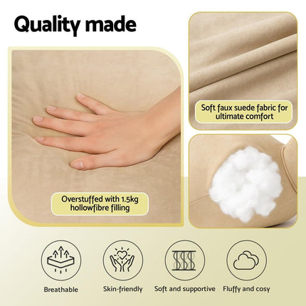 Giselle Reading Pillow Back Rest Lumbar Support Cushion Oatmeal.