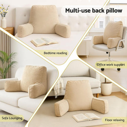 Giselle Reading Pillow Back Rest Lumbar Support Cushion Oatmeal.