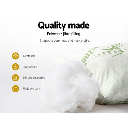 Giselle Bedding 4 Pack Bamboo Pillow Family Hotel.