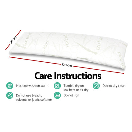Giselle Bedding Body Support Pillow Bamboo Cover.