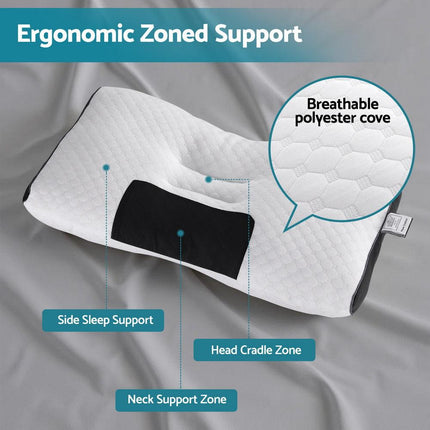 Giselle Bedding Contour Pillow Ergonomic Neck Pillow 48X73CM.