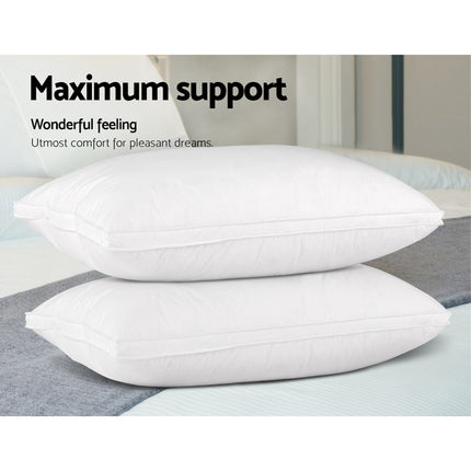 Giselle Bedding Duck Feather Down Pillow Luxury Twin Pack.