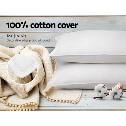 Giselle Bedding Duck Feather Down Pillow Twin Pack.