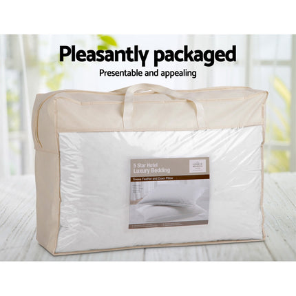 Giselle Bedding Goose Feather Down Pillow Twin Pack.