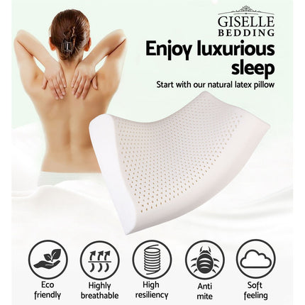 Giselle Bedding Natural Latex Pillow 2-Zone Twin Pack.