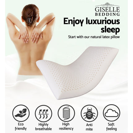 Giselle Bedding Natural Latex Pillow Classic Twin Pack.