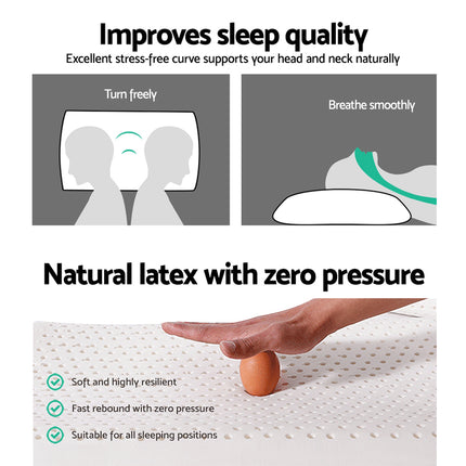 Giselle Bedding Natural Latex Pillow Classic Twin Pack.
