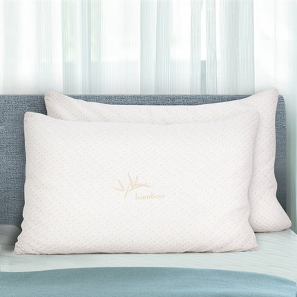 Giselle Bedding Memory Foam Pillow Bamboo Cover Twin Pack.