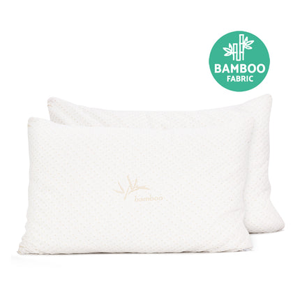 Giselle Bedding Memory Foam Pillow Bamboo Cover Twin Pack.