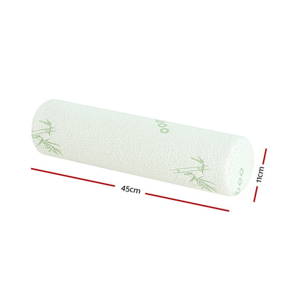 Giselle Bedding Memory Foam Neck Roll Pillow Bamboo Cover.