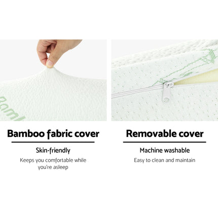 Giselle Bedding Memory Foam Neck Roll Pillow Bamboo Cover.
