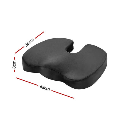 Giselle Bedding Seat Cushion Memory Foam Pillow Back Pain Relief Chair Pad Black.