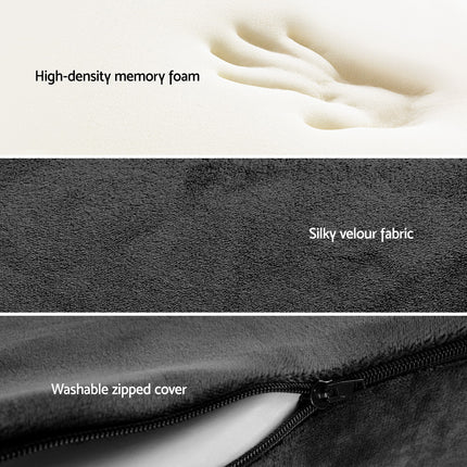Giselle Bedding Seat Cushion Memory Foam Pillow Back Pain Relief Chair Pad Black.