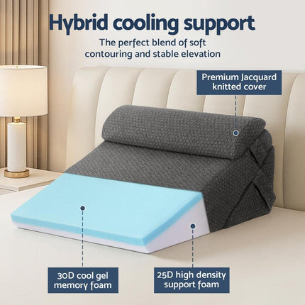 Giselle Bedding Adjustable Wedge Pillow Grey.