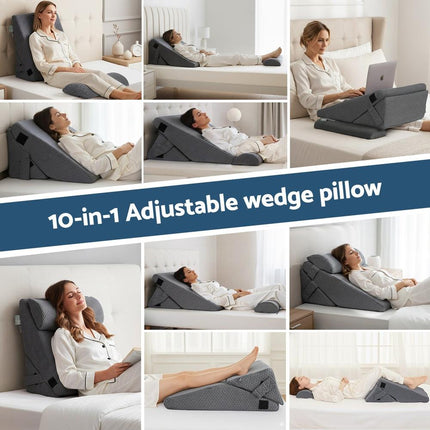 Giselle Bedding Adjustable Wedge Pillow Grey.