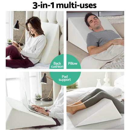 Giselle Bedding Wedge Pillow White Twin Pack.