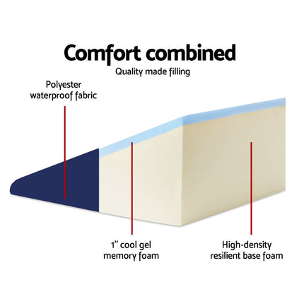 Giselle Bedding Wedge Pillow Blue.