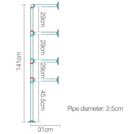 Artiss Floating DIY Pipe Shelf Metal Brackets Set of 2.