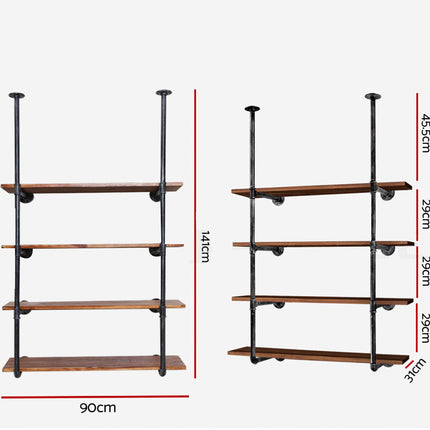 Artiss Floating DIY Pipe Shelf 6 Tiers - IRA.