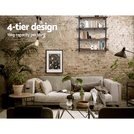 Artiss Floating DIY Pipe Shelf 6 Tiers - IRA.