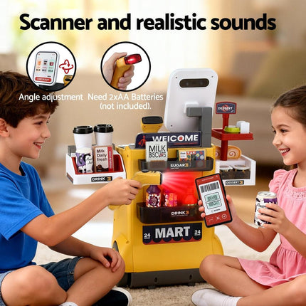 Keezi Kids Pretend Playset Supermarket Shopping Role Play Toy Cash Food 48PCS.